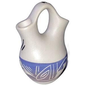 NAVAJO Native American Wedding Vase Signed Silas NAV USA Vintage 4 x 3 inches